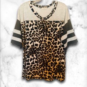 COPY - ODDY Boutique Leopard Print V-neck Blouse